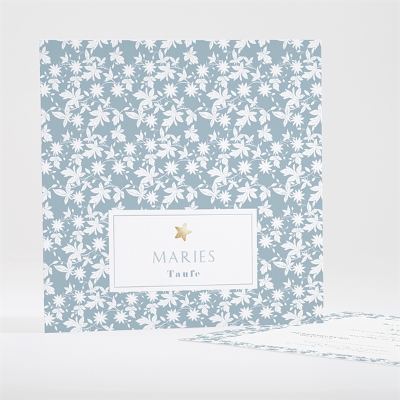 Einladung Taufe florale gravur
