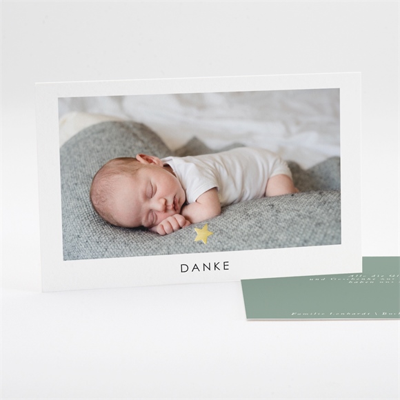 Dankeskarte Geburt Polaroid Graugrün ref.N17109