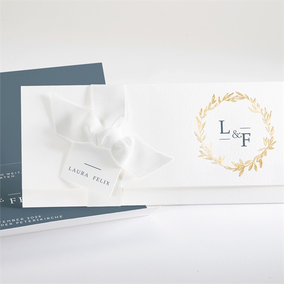 Hochzeitseinladung Goldkranz ref.N94122