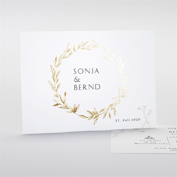 Hochzeitseinladung Einfach geschmückt ref.N18114