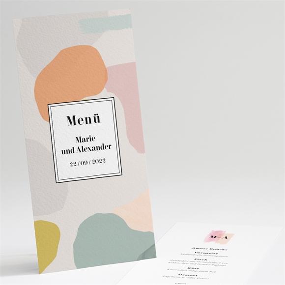 Menükarte Hochzeit Pastell ref.N22193