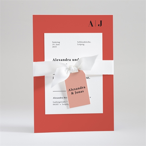 Hochzeitseinladung Karminrot ref.N99102