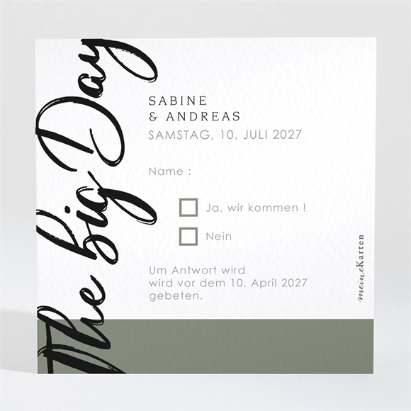 Antwortkarte Hochzeit The big day ref.N3001548