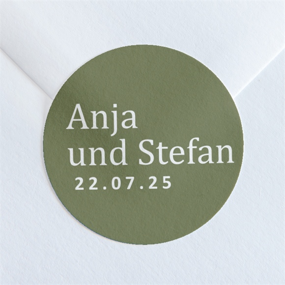 Aufkleber Hochzeit Olivfarbener Pinselstrich ref.N36007