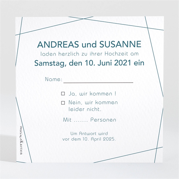 Antwortkarte Hochzeit Tiefes Blau ref.N3001553