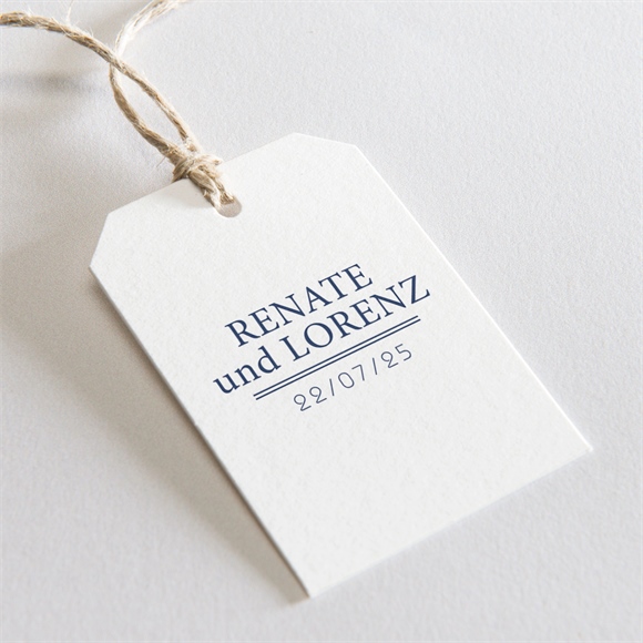 Geschenkanhänger Hochzeit Blauer Pinselstrich ref.N29115