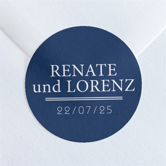 Aufkleber Hochzeit Blauer Pinselstrich ref.N36015