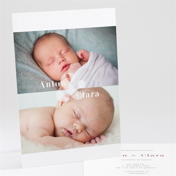 Geburtskarte Und es sind Zwei ref.N241165