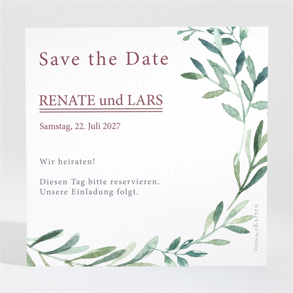 Save the Date Karte Schlichte Natur ref.N3001560