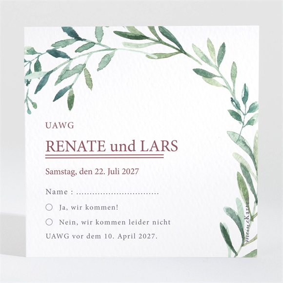 Antwortkarte Hochzeit Schlichte Natur ref.N3001561