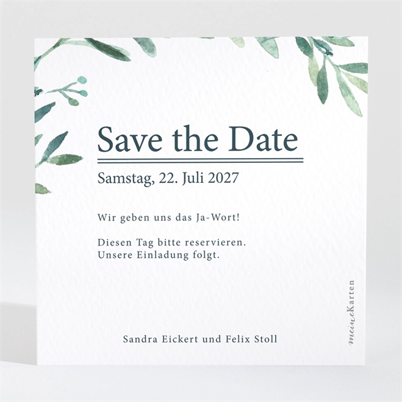 Save the Date Karte Blätterkranz ref.N3001566