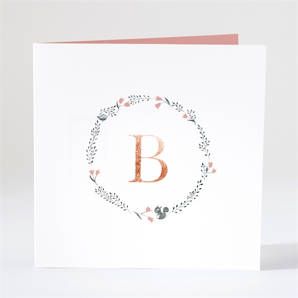 Geburtskarte Initial in Kupfer ref.N46105