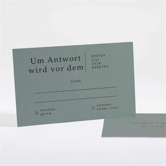 Antwortkarte Hochzeit Lorbeergrün ref.N16176