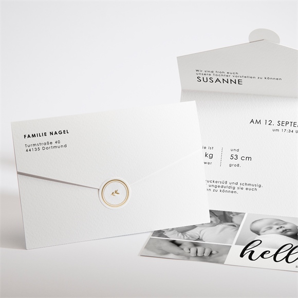 Geburtskarte Hello - Brief ref.N97121