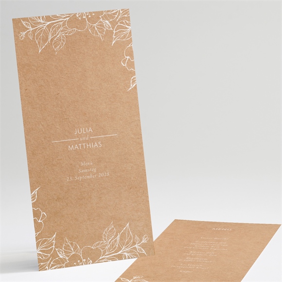 Menükarte Hochzeit Elegante Gravur ref.N221126