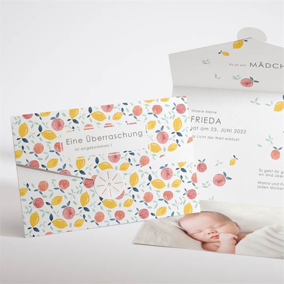 Geburtskarte Zitrusfrüchte ref.N97109