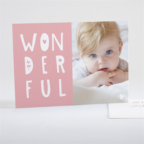 Dankeskarte Geburt Wonderful Girl ref.N15112