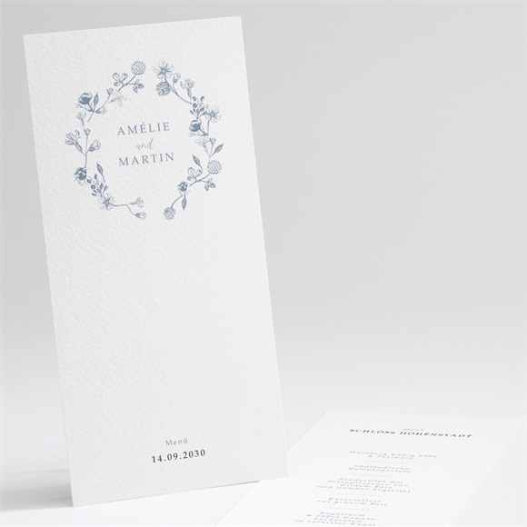 Menükarte Hochzeit blumengesteck