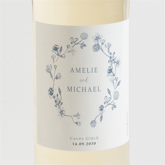 Flaschenetikett Hochzeit Blumengesteck ref.N3001588