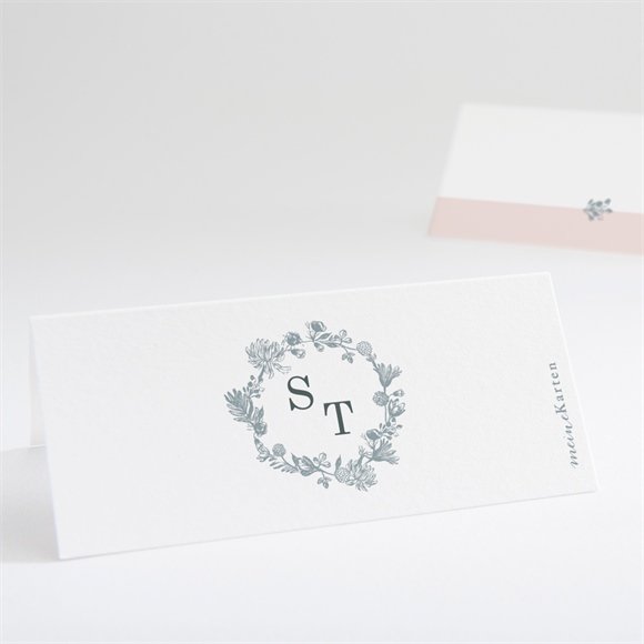 Tischkarte Hochzeit blumenkranz
