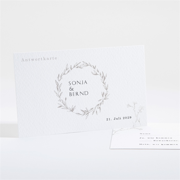 Antwortkarte Hochzeit Einfach geschmückt ref.N16192