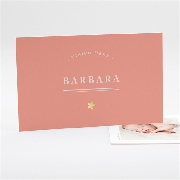 Dankeskarte Geburt Vergoldeter Initial ref.N17122