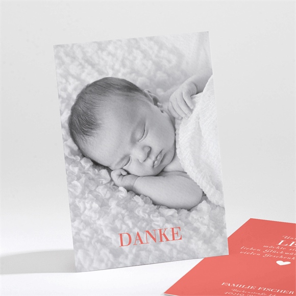 Dankeskarte Geburt Granatapfelrot ref.N211234