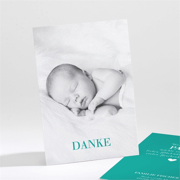 Dankeskarte Geburt Mintfarben ref.N211235