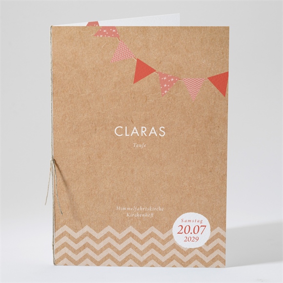 Kirchenheft Taufe Rosa Girlande ref.N491129