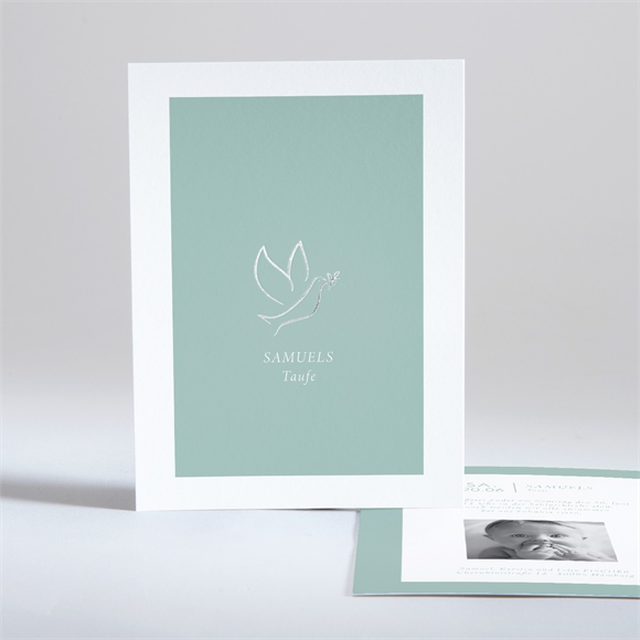 Einladung Taufe Silbertaube ref.N28115