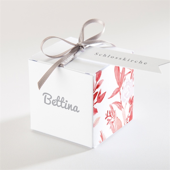 Geschenkbox Taufe Pflanzenschmuck Rot ref.N340249