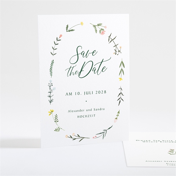 Save the Date Karte Blumenkreis ref.N25106
