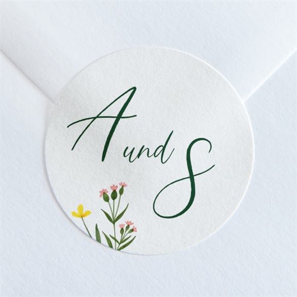 Aufkleber Hochzeit Blumenkreis ref.N36054