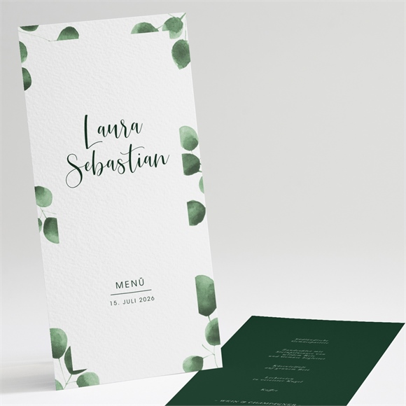 Menükarte Hochzeit eukalyptus