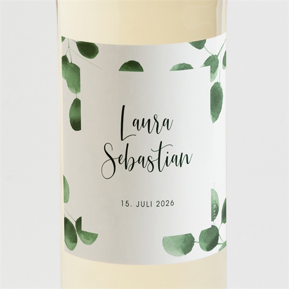 Flaschenetikett Hochzeit Eukalyptus ref.N3001608