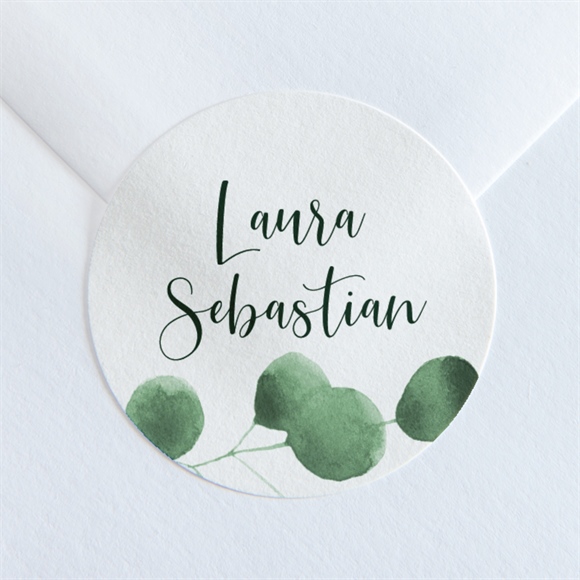 Aufkleber Hochzeit Eukalyptus ref.N36056