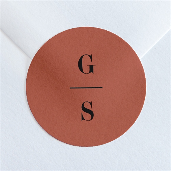 Aufkleber Hochzeit Terrakotta ref.N36057