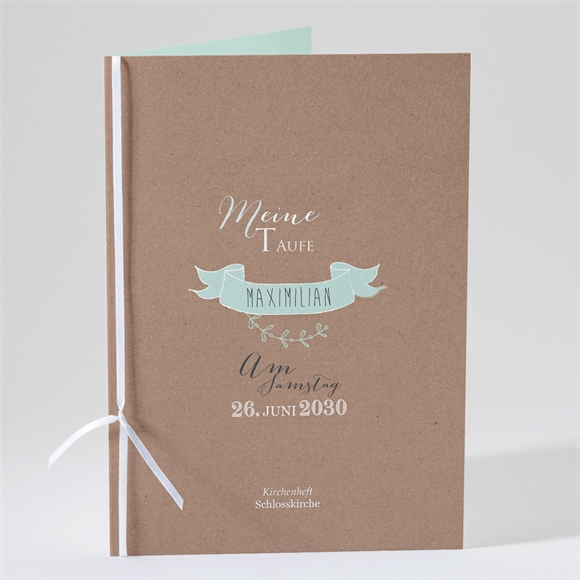 Kirchenheft Taufe Pictos rund und Kraft in Blau ref.N49119