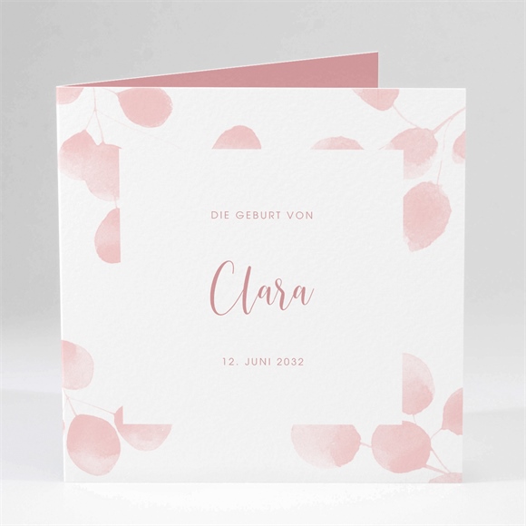 Geburtskarte Rosafarbene Blätter ref.N451156