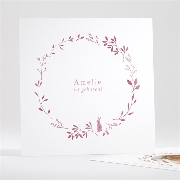 Geburtskarte Floral in Rosa ref.N35175