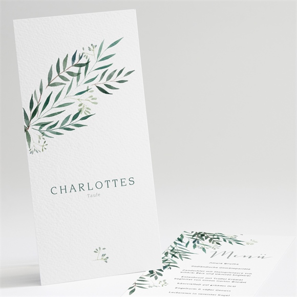 Menükarte Taufe pflanzenschmuck