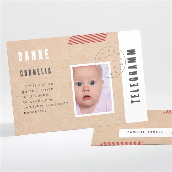 Dankeskarte Geburt Telegramm ref.N111251