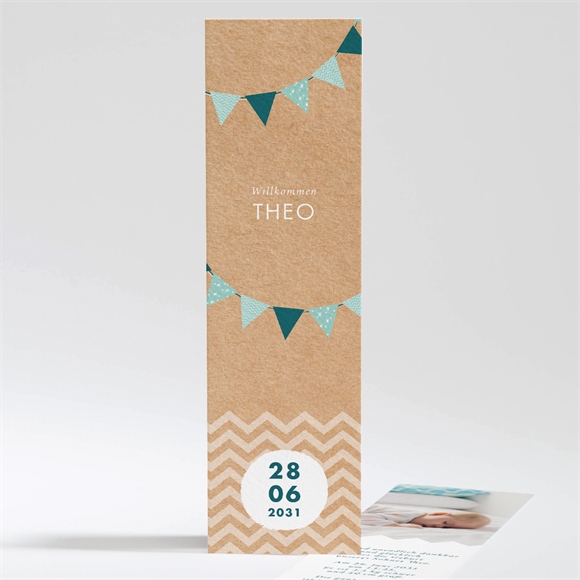 Geburtskarte Grüne Girlande ref.N20189