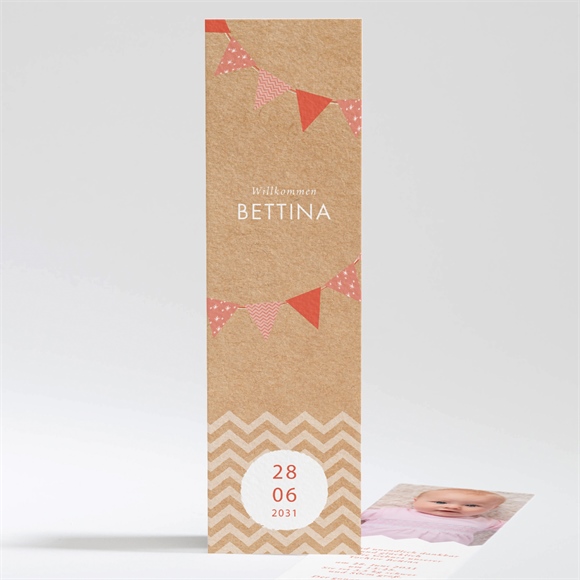 Geburtskarte Rosafarbene Girlande ref.N20188