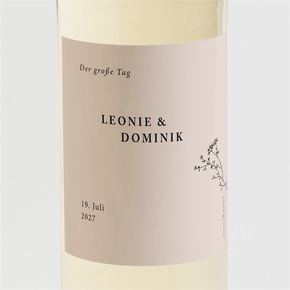 Flaschenetikett Hochzeit Zartes Trio ref.N3001610