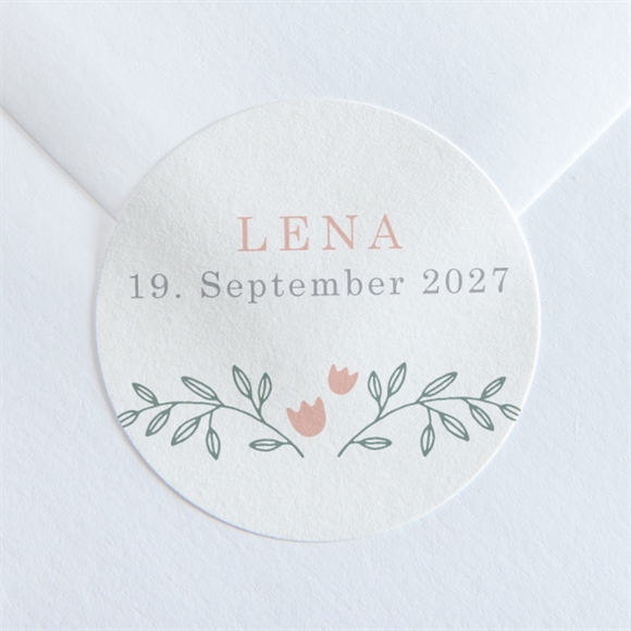 Sticker Geburt Blumenverzierung ref.N36077