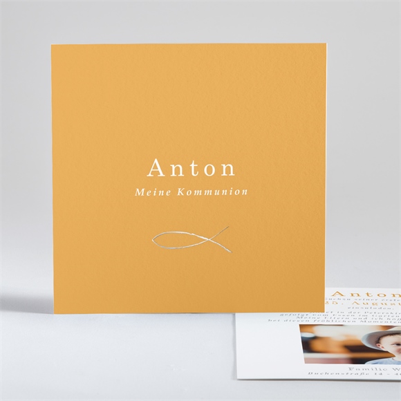 Einladung Kommunion Senfgelb ref.N351131