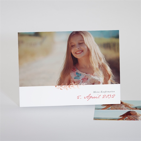 Einladung Konfirmation Kupferblätter ref.N18135