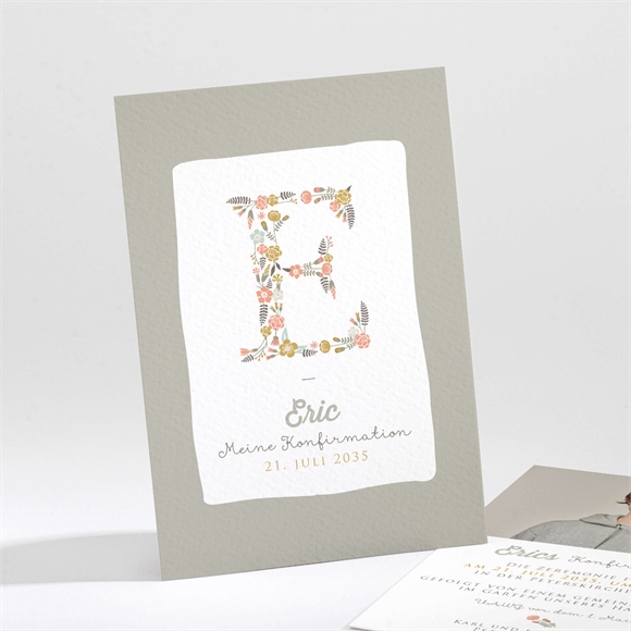 Einladung Konfirmation Blumige Initiale ref.N211298