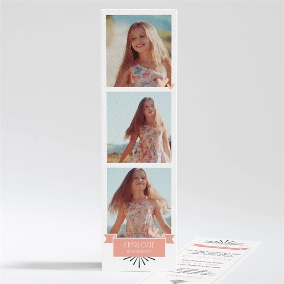 Einladung Konfirmation Fotoautomat rosa ref.N201223